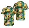 European and American cross-border men's loose 3d digital facial mask printed shirt, fashionable, individual, breathable, summer Halloween short-sleeved Item Picture